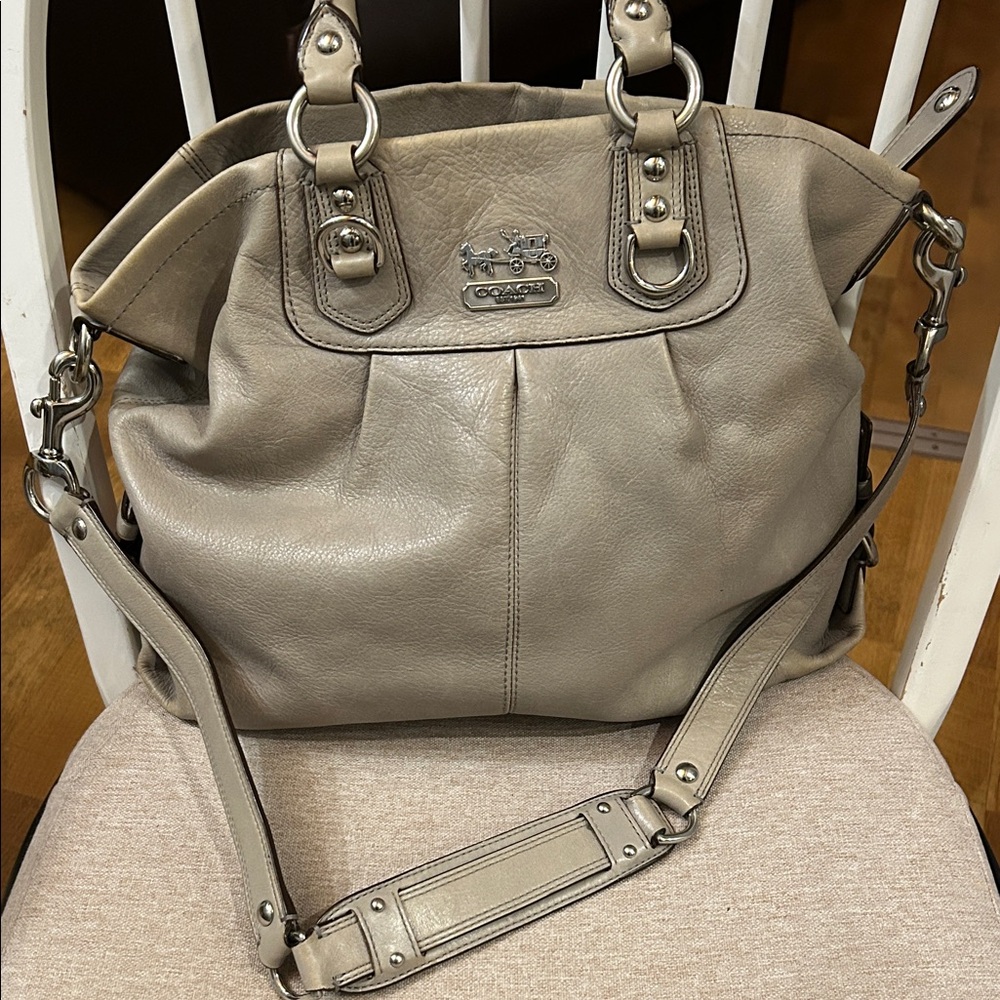 Coach Taupe Leather Shoulder Bag